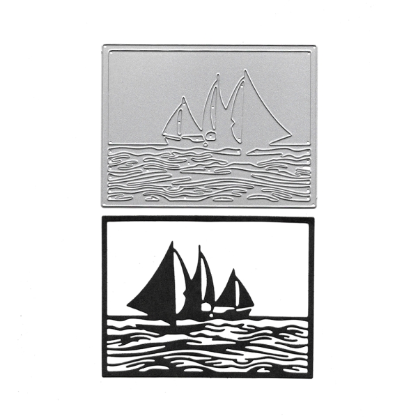 Steel Background Dies - Sail Boat Travel Scene