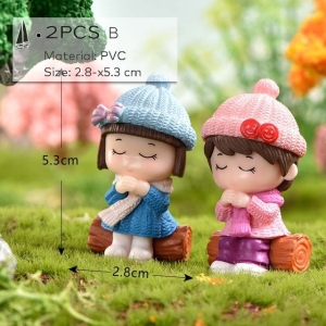 Miniatures - Girl on a Log (2 pcs)