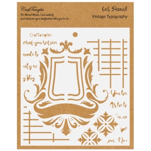 CrafTangles 6x6 Stencils - Vintage Typography