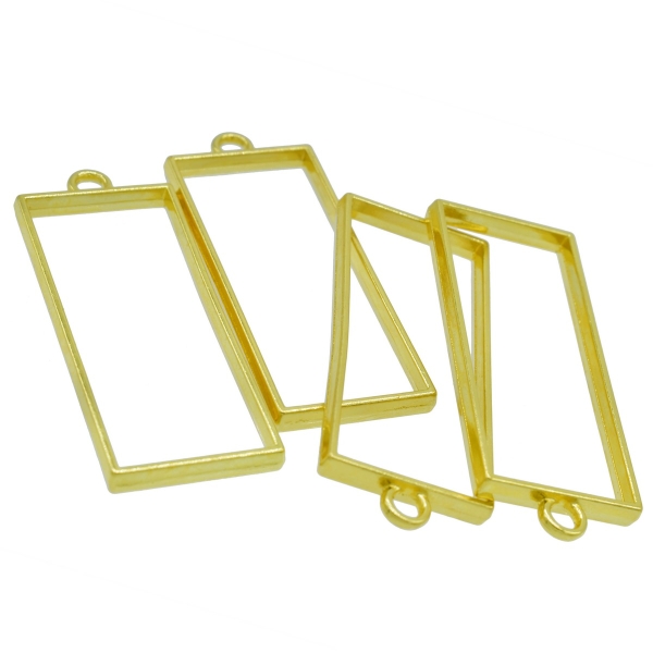 Metal Bezels or pendant for UV Resin (Pack of 4) - Gold (JRDA06 JRDA05)