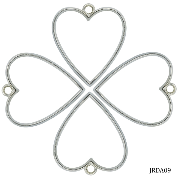 Metal Bezels or pendant for UV Resin (Pack of 4) - Silver (JRDA09)