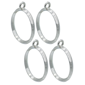 Metal Bezels or pendant for UV Resin (Pack of 4) - Silver (JRDA12)