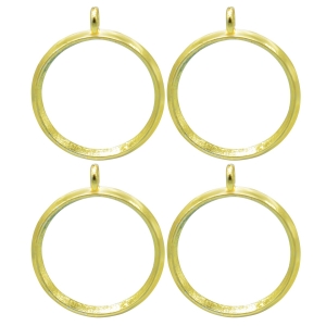 Metal Bezels or pendant for UV Resin (Pack of 4) - Gold (JRDA21)