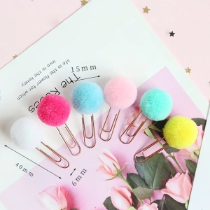 Pom Pom Paper Clips (Pack of 6 clips)