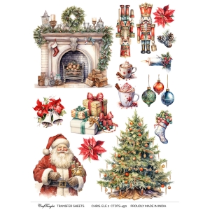 CrafTangles A4 Transfer It Sheets - Christmas Elements 2