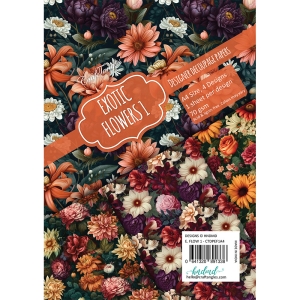 CrafTangles Decoupage Paper Pack - Exotic Flowers 1 (A4) - 4 sheets