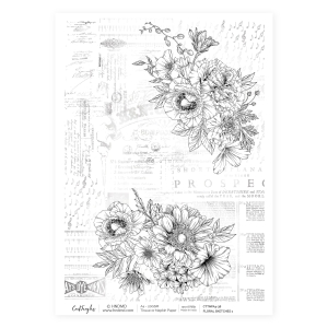 CrafTangles Decoupage Napkin / Tissue / Collage Paper - Floral Sketches 1