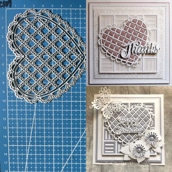 Steel Dies - Pattern Hearts (Set of 2 dies)