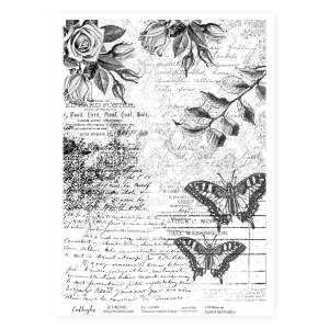 CrafTangles Decoupage Napkin / Tissue / Collage Paper - Floral Sketches 2