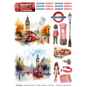 CrafTangles A4 Transfer It Sheets - Travel London