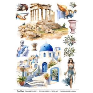 CrafTangles A4 Transfer It Sheets - Travel Greece