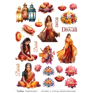 CrafTangles A4 Transfer It Sheets - Happy Diwali 6