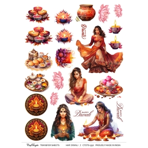 CrafTangles A4 Transfer It Sheets - Happy Diwali 7