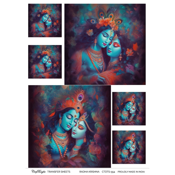 CrafTangles A4 Transfer It Sheets - Radha Krishna