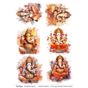 CrafTangles A4 Transfer It Sheets - Ganpati Bappa 5