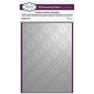 Creative Expressions 3D Embossing Folder 5"X7" - Interlocking Squares