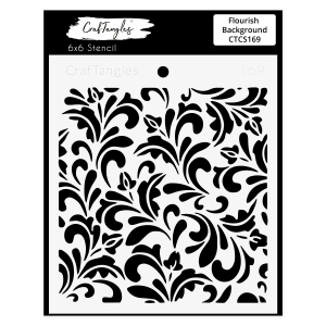 CrafTangles 6"x6" Stencil - Flourish Background