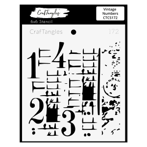 CrafTangles 6"x6" Stencil - Vintage Numbers