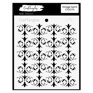 CrafTangles 6"x6" Stencil - Vintage Swirls