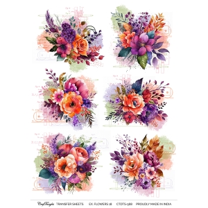 CrafTangles A4 Transfer It Sheets - Exotic Flowers 18