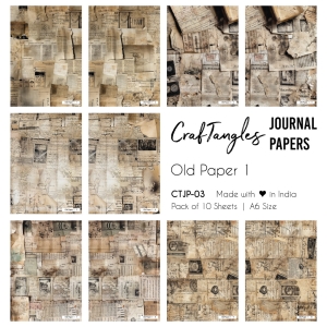 CrafTangles Journal Papers (A6 pack of 10 sheets) - Old Paper 1