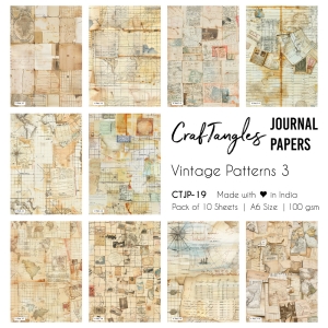 CrafTangles Journal Papers (A6 pack of 10 sheets) - Vintage Patterns 3