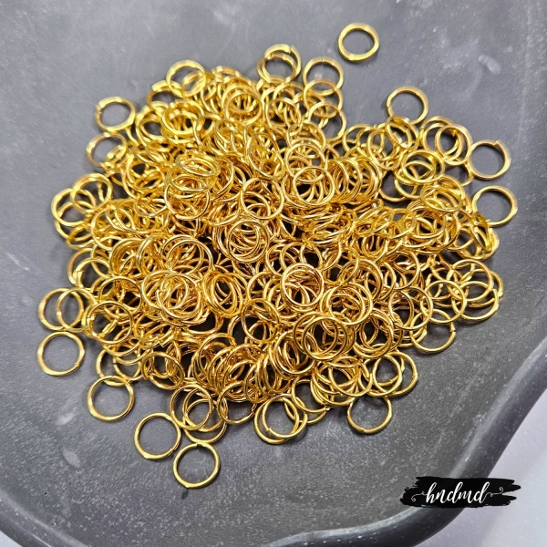 Jewellery Findings - Connector rings or Jumprings - 7 mm - Gold (25 gms)