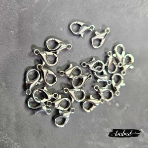 Jewellery Findings - Lobster Locks - 10 mm - Silver (20 pcs)