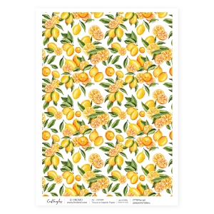 CrafTangles Decoupage Napkin / Tissue / Collage Paper - Lemon Pattern 1