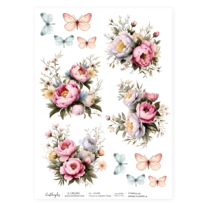 CrafTangles Decoupage Napkin / Tissue / Collage Paper - Spring Flowers 12