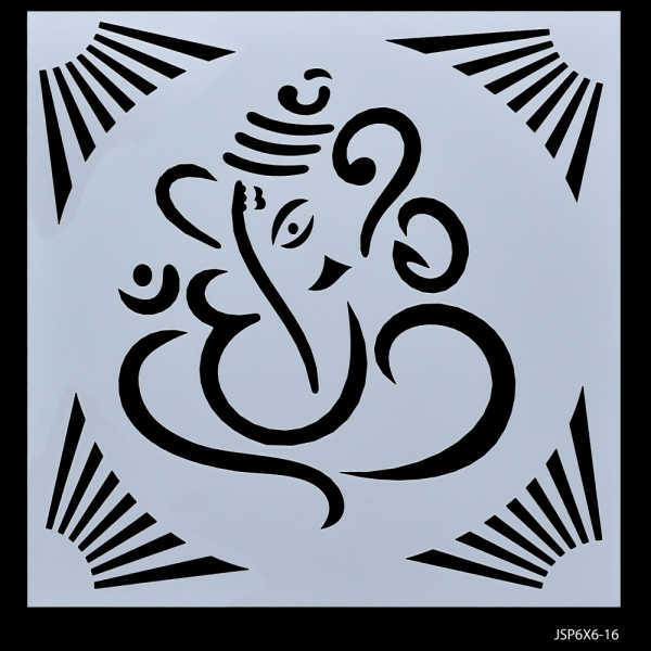 6 by 6 inches Stencil - Ganpati