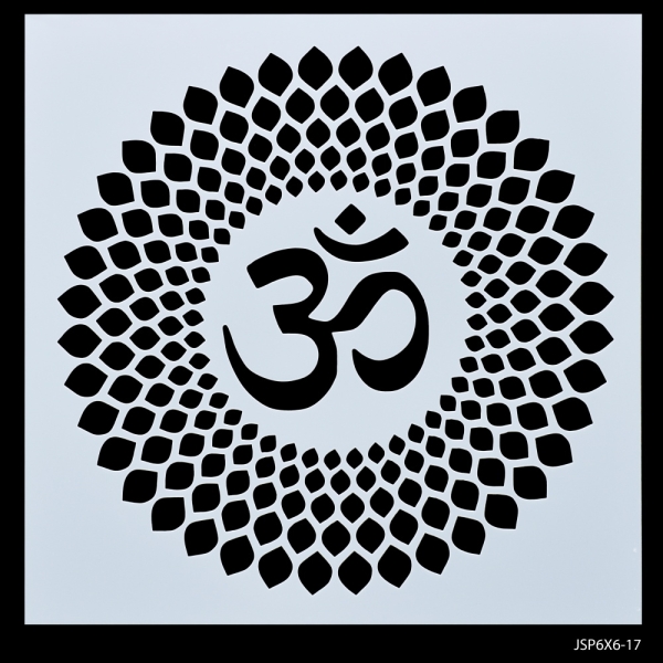 6 by 6 inches Stencil - Om