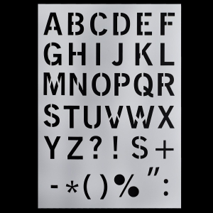 A4 Stencil - Uppercase Alphabet