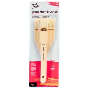 Mont Marte Goat Hair Brushes (Set of 3 brushes)